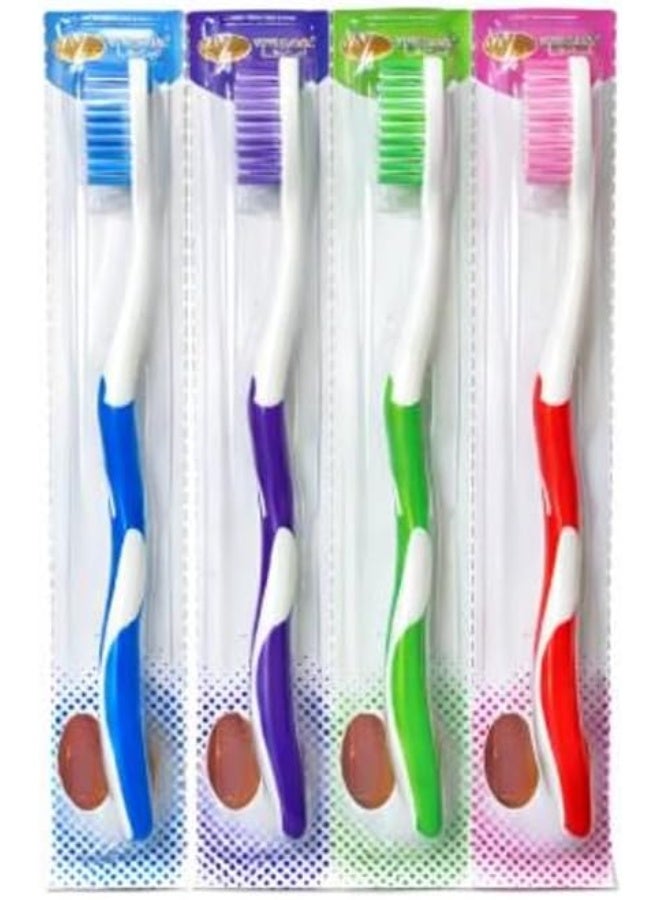 Toothbrush Set – 4 Pieces in Different Colors, Soft Bristles with Rounded Tips for Gentle Cleaning, Suitable for Daily Family Use, Imported Product - Image 4